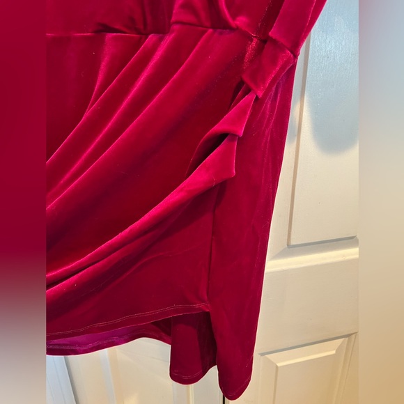 NWT 🩷Velvet, Fushia, Short Sleeve, Knee Length Dress by WILD FABLE, Back Zipper - Picture 4 of 8